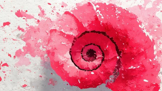 Spiral zoom into vibrant watercolor shell