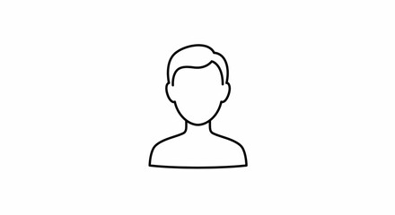 Fototapeta premium Person Icon Outline, Simple User Avatar Illustration