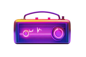 Fototapeta premium A neon purple radio icon adds retro tech vibes and glowing style to digital themed designs
