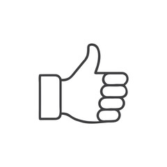Thumbs Up Icon for Social Media Interfaces and Feedback Systems - Clean Line Design for Rating Applications and Positive Response Indicators in User Experience