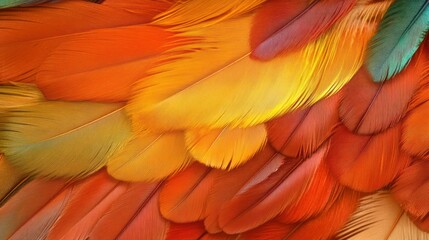 Obraz premium Warm colored bird feathers texture background image