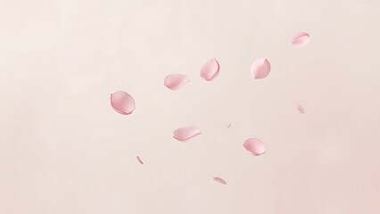 穏やかなピンクの空間を漂う花片