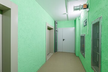 interior apartment public place, house entrance. doors, walls, staircase corridors