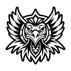 A solid style icon of bird head tattoo