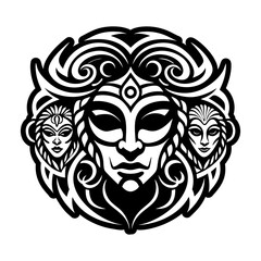 A solid style icon of hecate goddess