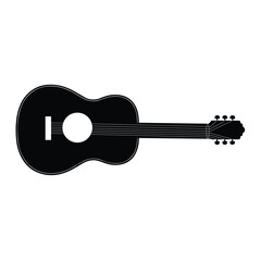 A silhouette of stringed instrument Icon vector on a white background