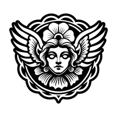 A glyph style icon of poppy goddess