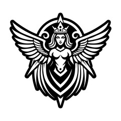 Obraz premium A filled style icon featuring goddess wings