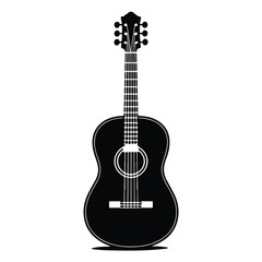 A silhouette of stringed instrument Icon vector on a white background