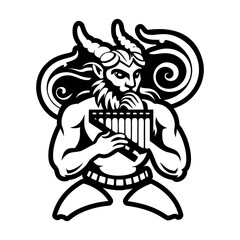 A glyph style icon featuring satyr mythical creature tattoo