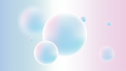 Soft pastel bubbles on gradient background.