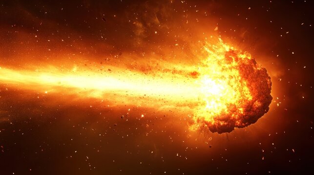 Fiery Comet Explosion in Space: A Celestial Inferno