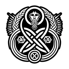 A filled style icon of divine knot eternal tattoo