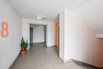 interior apartment public place, house entrance. doors, walls, staircase corridors