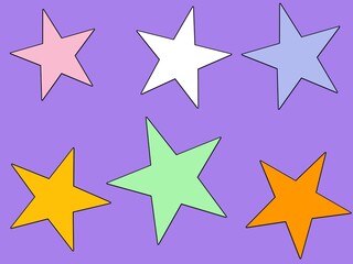 Obraz premium Colorful Star Pattern With Purple Background