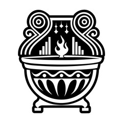 A glyph style icon showing holy bowl