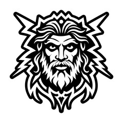A solid style icon depicting thunder god