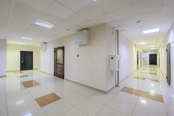 interior apartment public place, house entrance. doors, walls, staircase corridors