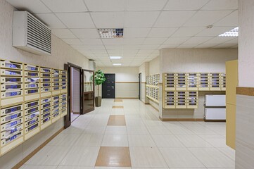 interior apartment public place, house entrance. doors, walls, staircase corridors