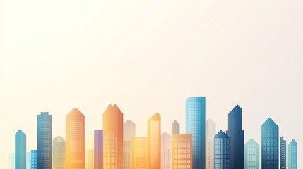 Obraz premium Sunrise cityscape modern buildings skyline panorama