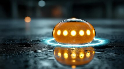 Futuristic glowing orb and electric ring - Powered by Adobe