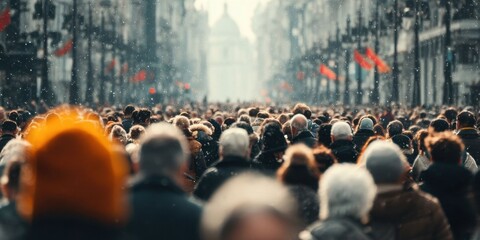 Vibrant City Life: A Diverse Crowd in Motion
