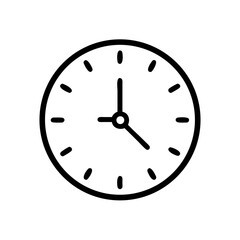 Clock icon isolated on white background