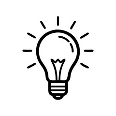  Light bulb icon isolated on white background
