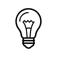  Light bulb icon isolated on white background
