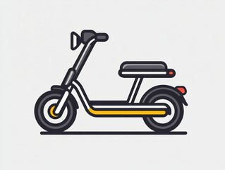 Obraz premium vintage scooter vector illustration on white background, line icon scooter
