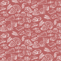 cheese doodle aesthetic food doodle hand drawn design seamless pattern