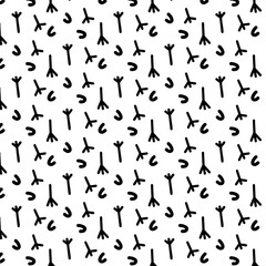 chicken footprints seamless pattern background