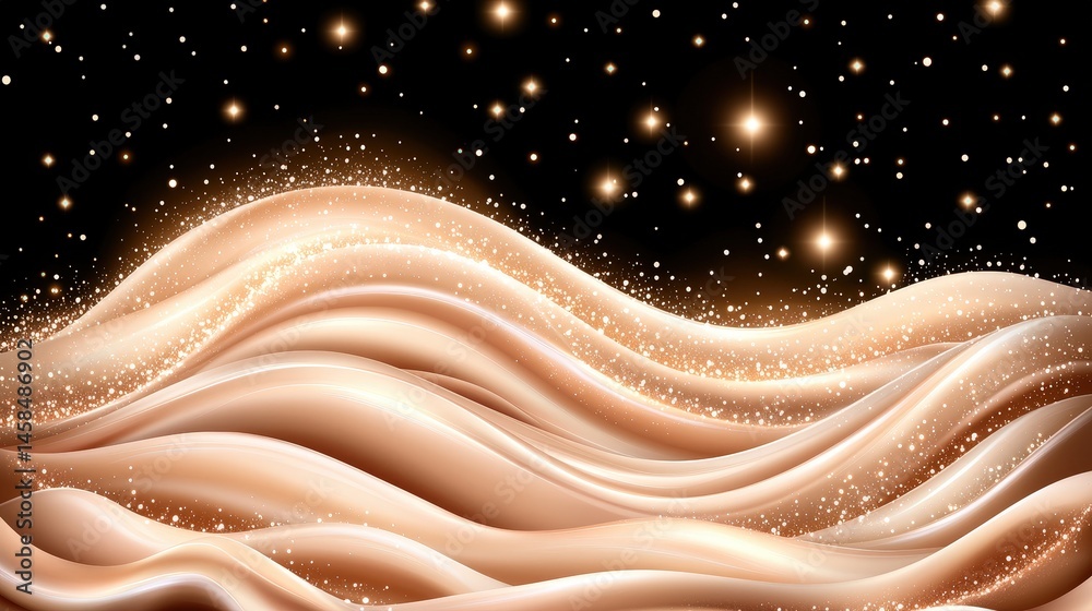 Poster flowing wavy wave with smooth curves and dynamic motion captured in an artistic and fluid design