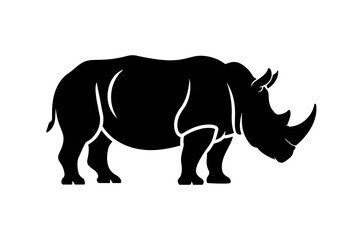 Black rhinoceros african wildlife animal drawing