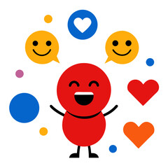 Speech Bubble Bursting with Colorful Emojis for a Bold and Expressive Message