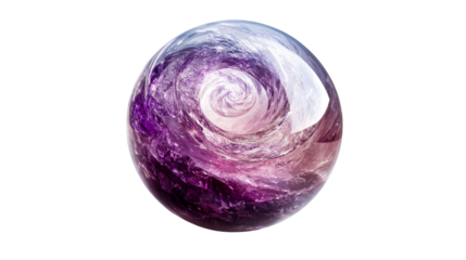 Refraction in Crystal Orb With Spiral, cut out transparent