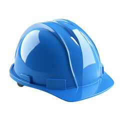 A shiny blue safety helmet construction hard hat protective gear work site