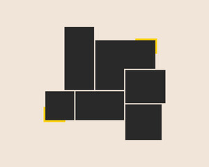 Cover page photo frame design, annual report layout, photo collage