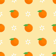 Seamless pattern with orange fruit	