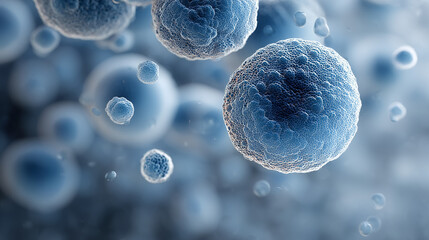 Spherical Streptococcus pneumoniae diplococci with a thick polysaccharide capsule under a microscope