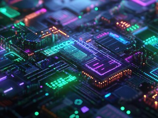 Fototapeta premium futuristic background showcasing intricately detailed AI neural cirquit