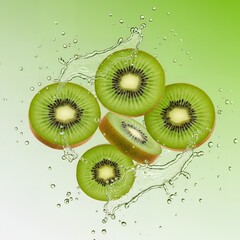A composition of kiwi fruit slic