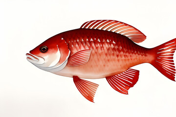 Obraz premium red fish isolated on white