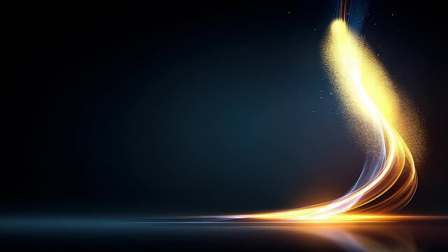 Golden and Blue Light Ribbon with Sparks
