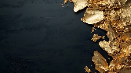 Stunning Gold Leaf Texture on Dark Background for Elegant Design Projects