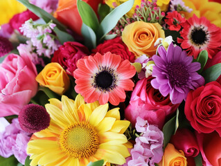 Colorful bouquet filled with vibrant flowers for special occasions