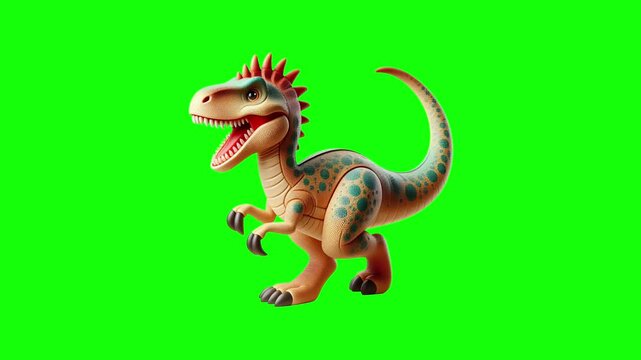 Dinosaur toy green screen animation motion graphic in 4K high resolution.