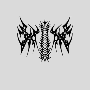 Neo tribal silhouette simetrical tattoo celtic gothic body vector image