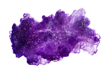 Abstract Nebula Purple Stain Texture with Stars Effect, cut out transparent