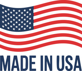 Proudly displayed: "Made in USA" flag label.
